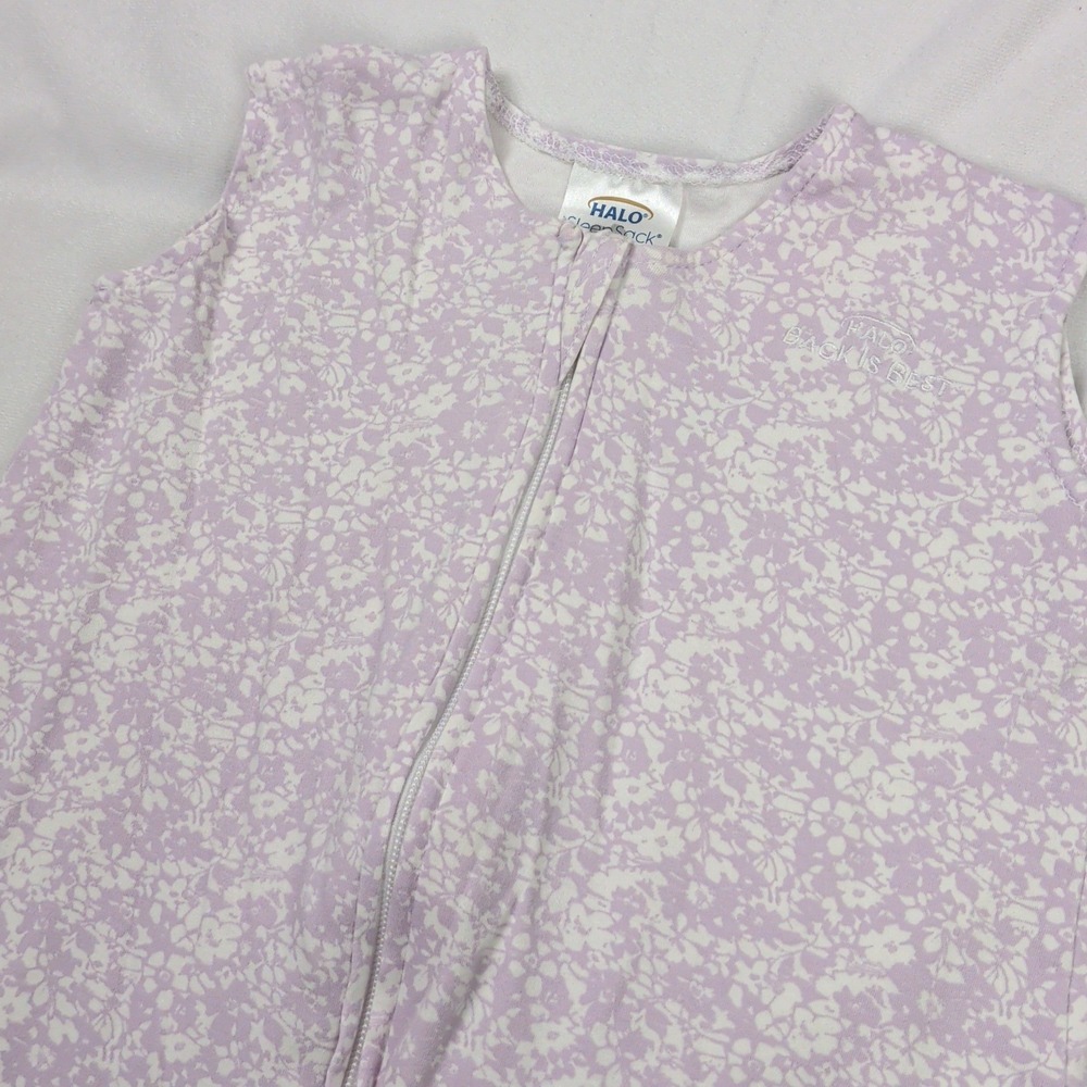 Halo SleepSack Wearable Blanket Medium 6-12 Months Purple Floral 100% Cotton